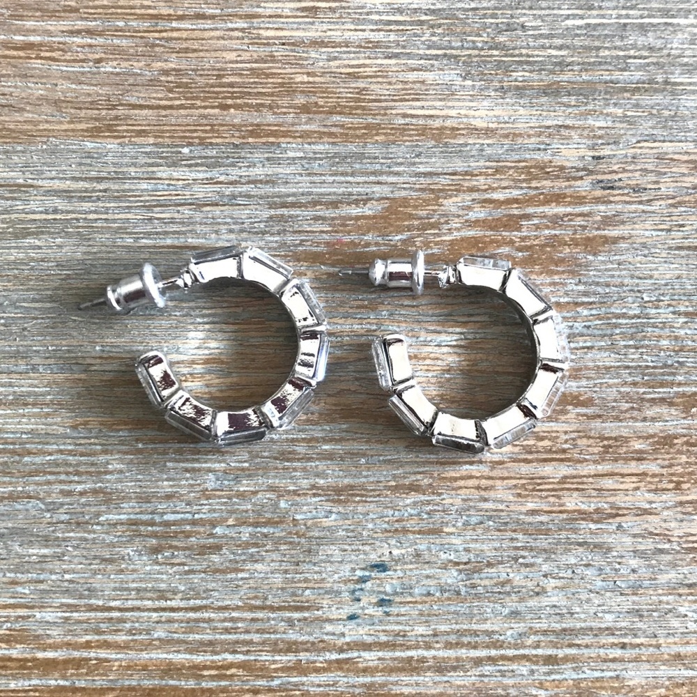 Small Hoops, Earrings with Stones- NWT